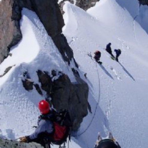 Guiding on the Rudolf Glacier (Photo: NZMGA)